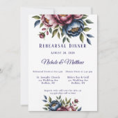 ブルガンディネイビー&赤面牡丹リハーサルディナー 招待状 (正面)