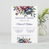 ブルガンディネイビー&赤面牡丹リハーサルディナー 招待状 (スタンド正面)