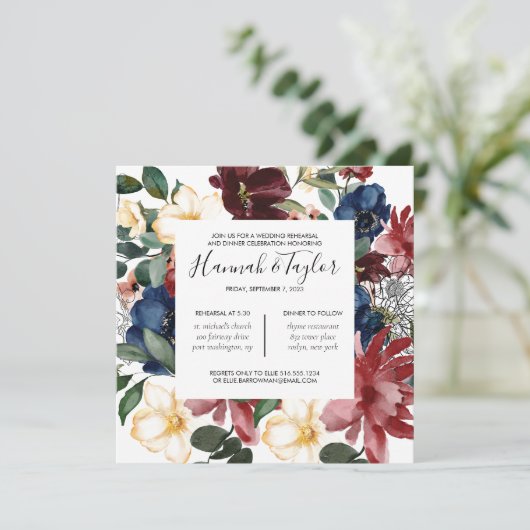 ブルガンディネイヴィーリハーサルディナー招待状 招待状 (スタンド正面)