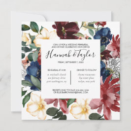 ブルガンディネイヴィーリハーサルディナー招待状 招待状