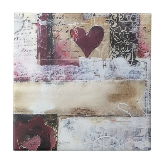 ブルガンディバレンタインデザインシリーズ14 タイル (正面)