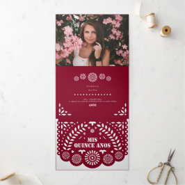 ブルガンディパペルピカドミクリンスアニョス 三つ折り招待状