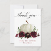 ブルガンディパンプキンブライダルシャワーサンキューカード サンキューカード (正面)