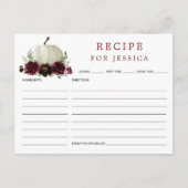 ブルガンディパンプキンブライダルシャワーレシピ ポストカード (正面)