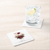 ブルガンディパンプキン秋インラブブライダルシャワー招待状 スクエアペーパーコースター (インサイチュ)