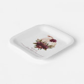 ブルガンディパンプキン秋インラブブライダルシャワー招待状 ペーパープレート (傾斜あり)