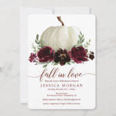 ブルガンディパンプキン秋インラブブライダルシャワー招待状 招待状 (正面)