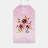 ブルガンディパープルバラ素朴フローラ誕生日 ギフトタグ (裏面)