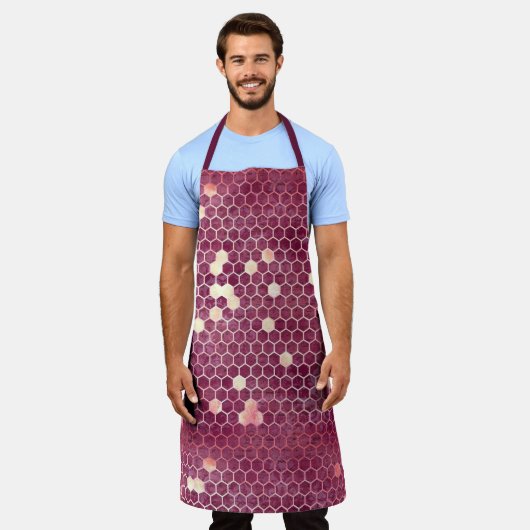 ブルガンディビーシリーズデザインイン エプロン (着用した状態)