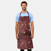 ブルガンディビーシリーズデザインワン エプロン (着用した状態)