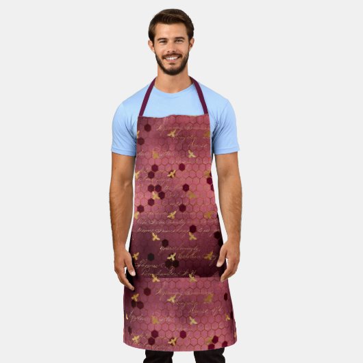 ブルガンディビーシリーズデザイン2 エプロン (着用した状態)