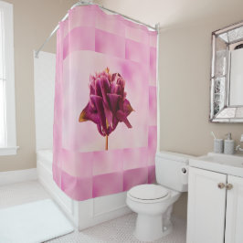 ブルガンディピンクオダマキ（植物） シャワーカーテン