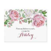 ブルガンディピンクカントリーバラフローラレシピカード