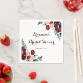 ブルガンディピンクネイビーフローラブライダルシャワー スタンダードカクテルナプキン (インサイチュ)