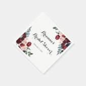 ブルガンディピンクネイビーフローラブライダルシャワー スタンダードカクテルナプキン (角)