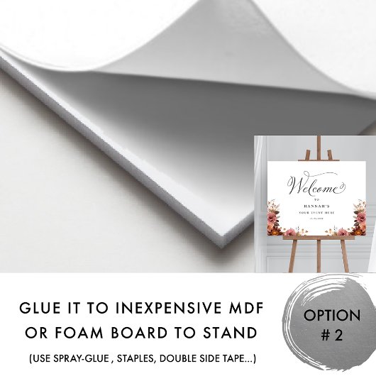 ブルガンディピンクピーチフローラ任意のイベントウェルカムサイン ポスター