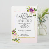 ブルガンディピンクフローラブライダルシャワー 招待状 (スタンド正面)
