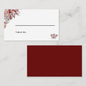 ブルガンディピンクフローラ結婚ブーケ プレイスカード (正面/裏面)