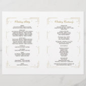 ブルガンディピンクフローラ金ゴールドグリッター結婚式 プログラム (裏面)