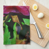 ブルガンディピンクレンテンバラ キッチンタオル (四つ折り)