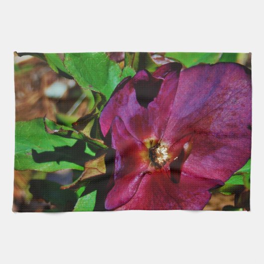 ブルガンディピンクレンテンバラ キッチンタオル (横)