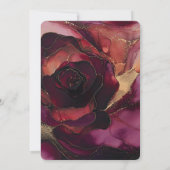 ブルガンディピンク金ゴールドフローラブライダルシャワー 招待状 (裏面)