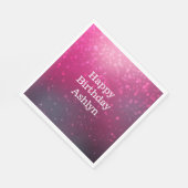 ブルガンディピンク《写真》ぼけ味ハート誕生日 スタンダードランチョンナプキン (角)