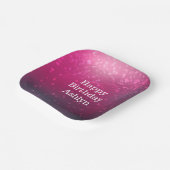 ブルガンディピンク《写真》ぼけ味ハート誕生日 ペーパープレート (傾斜あり)