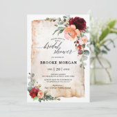 ブルガンディピーチコーラルピンクローゼスブライダルシャワー 招待状 (スタンド正面)