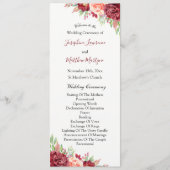 ブルガンディピーチバラウォーターカラーフローラ結婚ズ プログラム (正面)