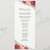 ブルガンディピーチバラウォーターカラーフローラ結婚ズ プログラム (裏面)