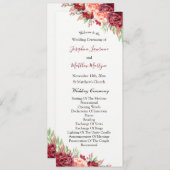 ブルガンディピーチバラウォーターカラーフローラ結婚ズ プログラム (正面/裏面)