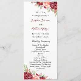 ブルガンディピーチバラウォーターカラーフローラ結婚ズ プログラム