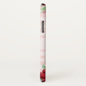 ブルガンディピーチフローラ赤面ストライプズモノグラム Case-Mate iPhoneケース (裏面/右)