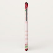 ブルガンディピーチフローラ赤面ストライプズモノグラム Case-Mate iPhoneケース (裏面/左)