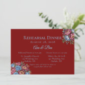 ブルガンディピーニーアンドブルーバラリハーサルディナー 招待状 (スタンド正面)