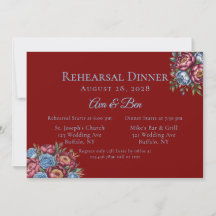 ブルガンディピーニーアンドブルーバラリハーサルディナー