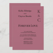 ブルガンディフォーエバーラブ結婚式招待状 招待状 (正面/裏面)