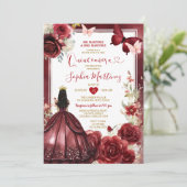 ブルガンディフラワーレッドプリンセスバタフライキンセアニラ 招待状 (スタンド正面)