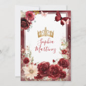 ブルガンディフラワーレッドプリンセスバタフライキンセアニラ 招待状 (裏面)