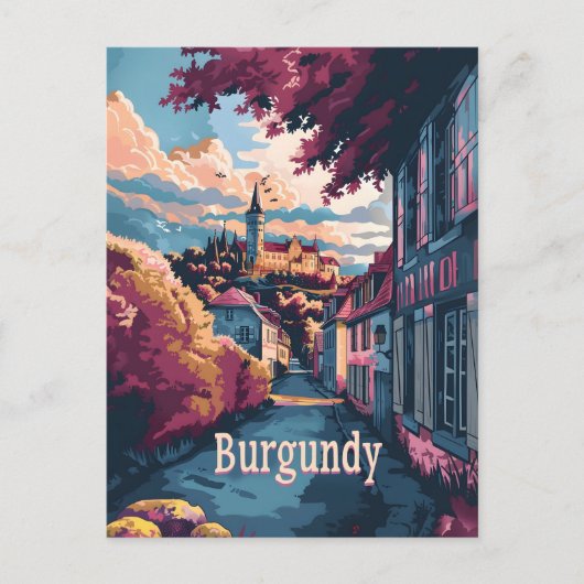 ブルガンディフランスヴィンテージ ポストカード (正面)