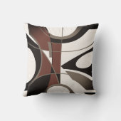 ブルガンディブラックタンオフホワイトアーモダント抽象芸術 クッション (裏面)