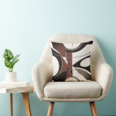 ブルガンディブラックタンオフホワイトアーモダント抽象芸術 クッション (椅子)