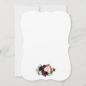 ブルガンディブルーウォーターカラーフローラエレガントな結婚式W 招待状 (裏面)