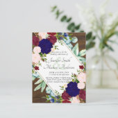 ブルガンディブルーピンク救フローラデート招待 ポストカード (スタンド正面)