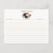 ブルガンディブルーフローラブライダルシャワー金ゴールドレシピ アドバイスカード (裏面)