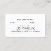 ブルガンディブルー美容師アポイントメントカード 予約カード (裏面)