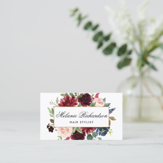 ブルガンディブルー美容師アポイントメントカード 予約カード (スタンド正面)