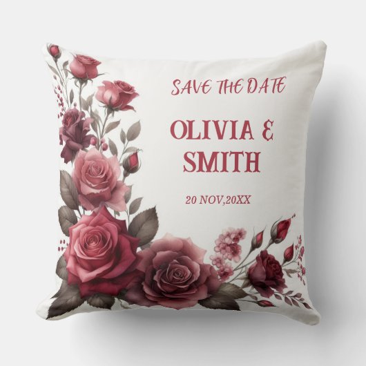 ブルガンディブロッサム装飾用クッション クッション (正面)