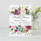 ブルガンディブーケブライダルシャワー招待 招待状 (スタンド正面)